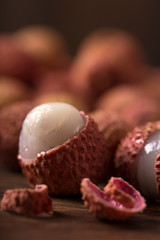 close-up of fresh lychee