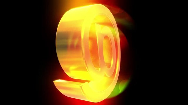 At sign symbol rotate email internet web social network e-mail digital loop 4k
