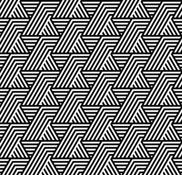 Vector seamless pattern. Modern stylish texture. Monochrome geometrical pattern. Repeating a pattern of intersecting bands.