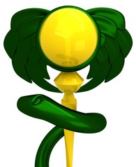 3D Asclepius medical symbol