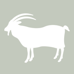 goat vector illustration style Flat silhouette white