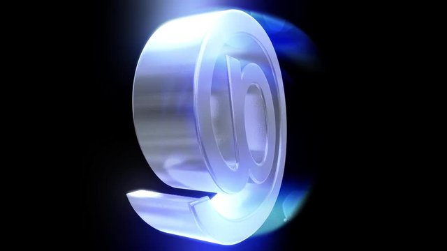 At sign symbol rotate email internet web social network e-mail digital loop 4k