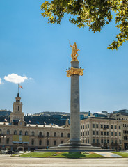 Freedom Square with Freedom Monument depicting St George slaying the dragon