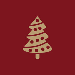 Christmas tree icon. New year and xmas, christmas, winter symbol. Flat design. Stock - Vector illustration