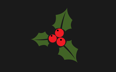 Christmas holly icon