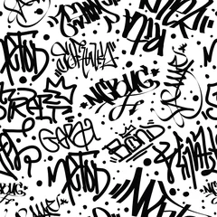 Deurstickers Graffiti Art Seamless Pattern © vanzyst