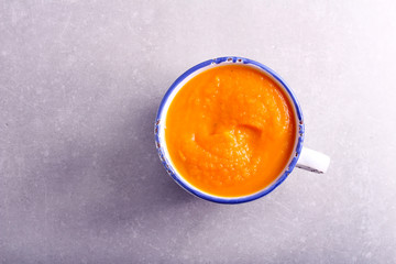 Vegetable soup orange color