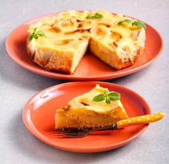 Apple cake with cream cheese topping
