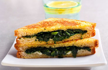 Spinach and cheese grilled sandwich