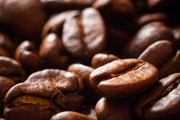 Closeup of coffee beans
