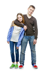 Teen age brother and sister