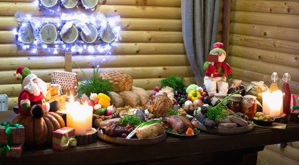 Served table to a New Year celebration