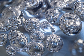 Close up of bubbles under water