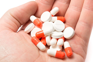 Close up of drugs in a hand