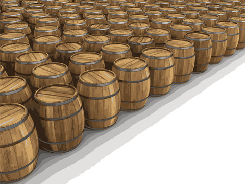 wine barrels. Image with clipping path