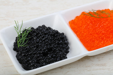 Black and red caviar