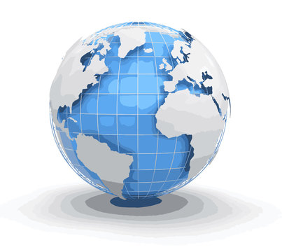 3d Globe. Image with clipping path