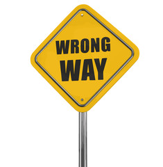 Wrong Way road sign. Image with clipping path