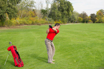 Fototapeta premium Golfer . Golfer on golf course