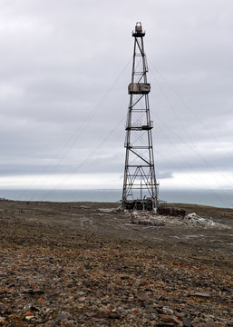 Abandoned drilling tower in Arctic
 
