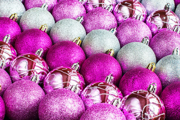 Brilliant Lustrous Silver Pink Violet Color Balls