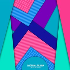 Fototapeta premium Vector material design background. Abstract creative concept layout template. For web and mobile app, paper art illustration design. style blank, poster, booklet. Motion wallpaper element. Flat ui