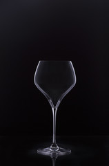 Glass on the black background