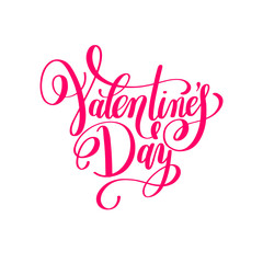 Valentine's Day handwritten love lettering to greeting card, pos