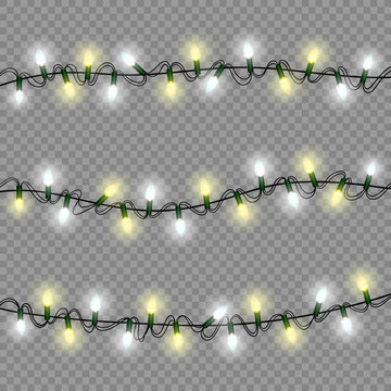 christmas lights luminous garland isolated realistic design elem
