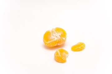 one ripe tangerine isolated on white background