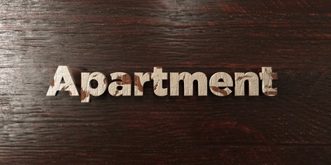 Apartment - grungy wooden headline on Maple  - 3D rendered royalty free stock image. This image can be used for an online website banner ad or a print postcard.