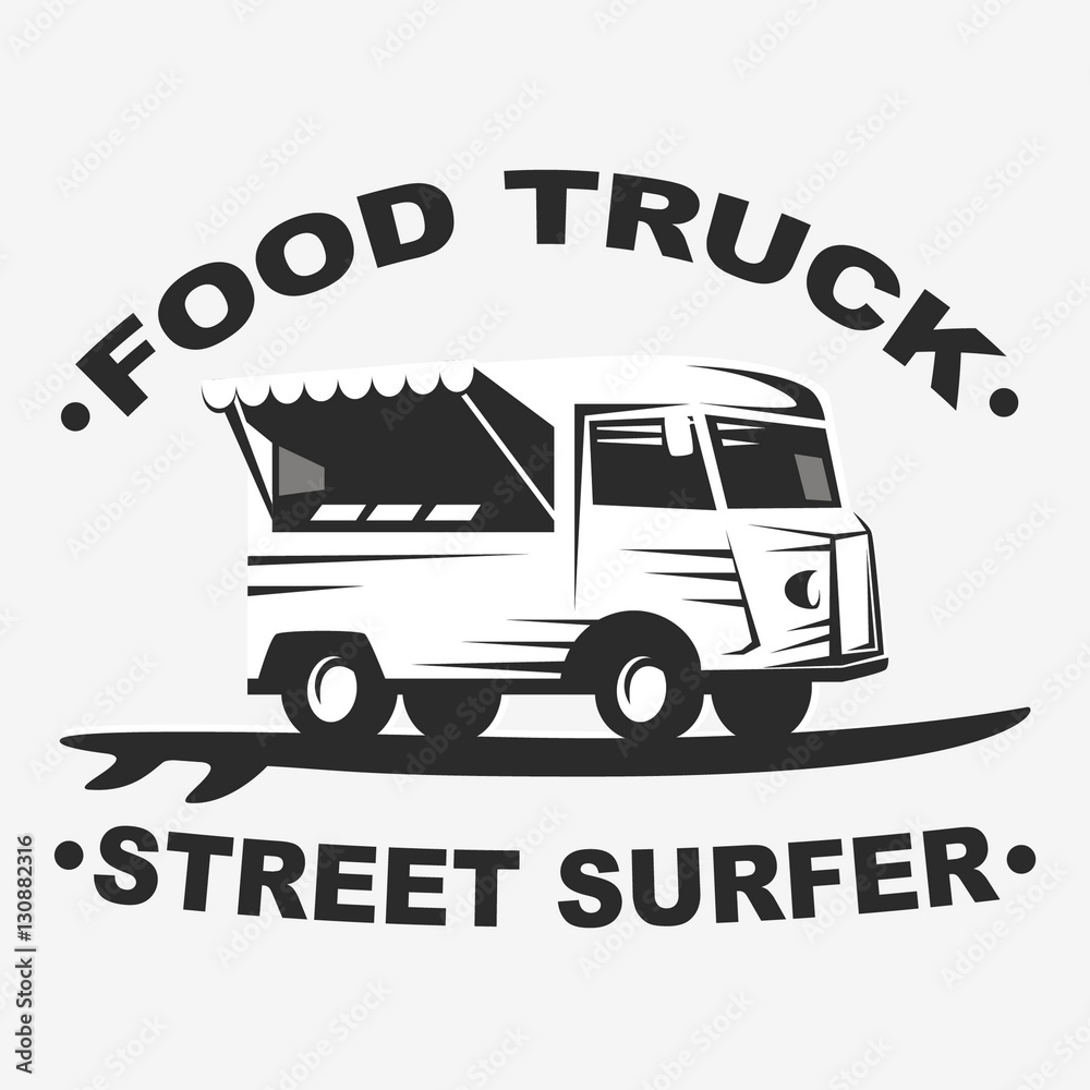 Wall mural Food truck logo