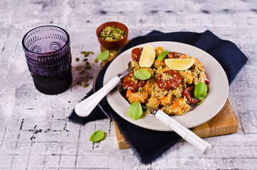Salad with roasted vegetables