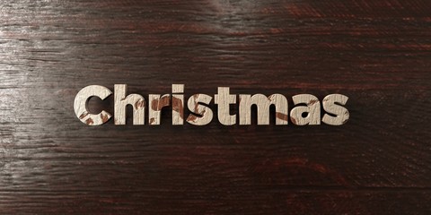 Christmas - grungy wooden headline on Maple  - 3D rendered royalty free stock image. This image can be used for an online website banner ad or a print postcard.