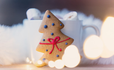 Obraz premium Cup of hot chocolate with murshmallows