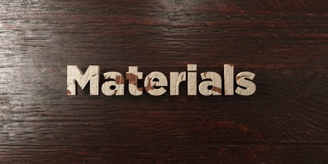 Materials - grungy wooden headline on Maple  - 3D rendered royalty free stock image. This image can be used for an online website banner ad or a print postcard.