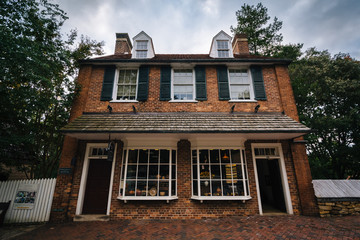 Old houses in the Old Salem Historic District, in downtown Winst