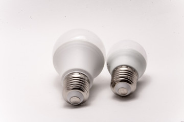 White light bulbs isolated on a white background