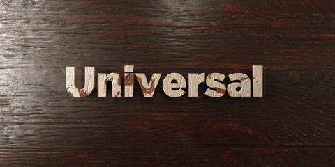 Universal - grungy wooden headline on Maple  - 3D rendered royalty free stock image. This image can be used for an online website banner ad or a print postcard.