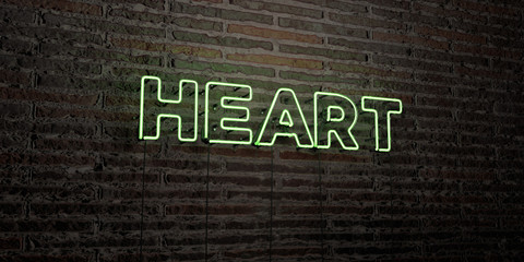 HEART -Realistic Neon Sign on Brick Wall background - 3D rendered royalty free stock image. Can be used for online banner ads and direct mailers..