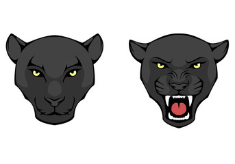 Fototapeta premium line illustration of a black panther head