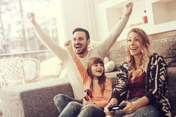 Happy young family