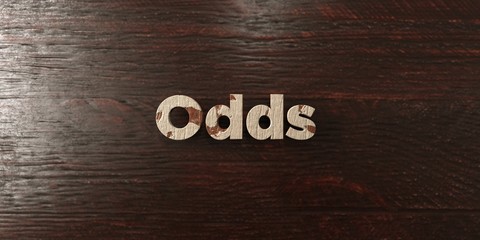 Odds - grungy wooden headline on Maple  - 3D rendered royalty free stock image. This image can be used for an online website banner ad or a print postcard.