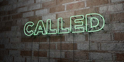 CALLED - Glowing Neon Sign on stonework wall - 3D rendered royalty free stock illustration.  Can be used for online banner ads and direct mailers..