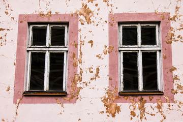 Abandoned building Old windows