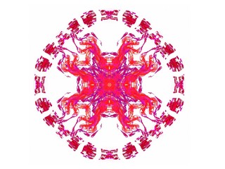 Abstract fractal with a pink pattern on a white background