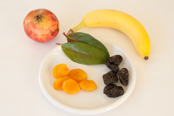 fruit on plate and the side