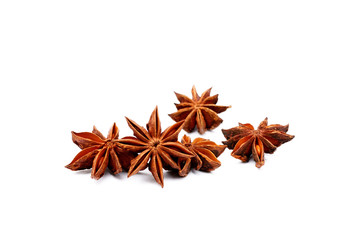 Aromatic star anise isolated on white background