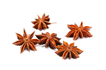Aromatic star anise isolated on white background