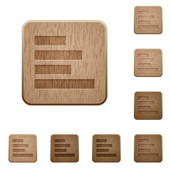 Text align left wooden buttons